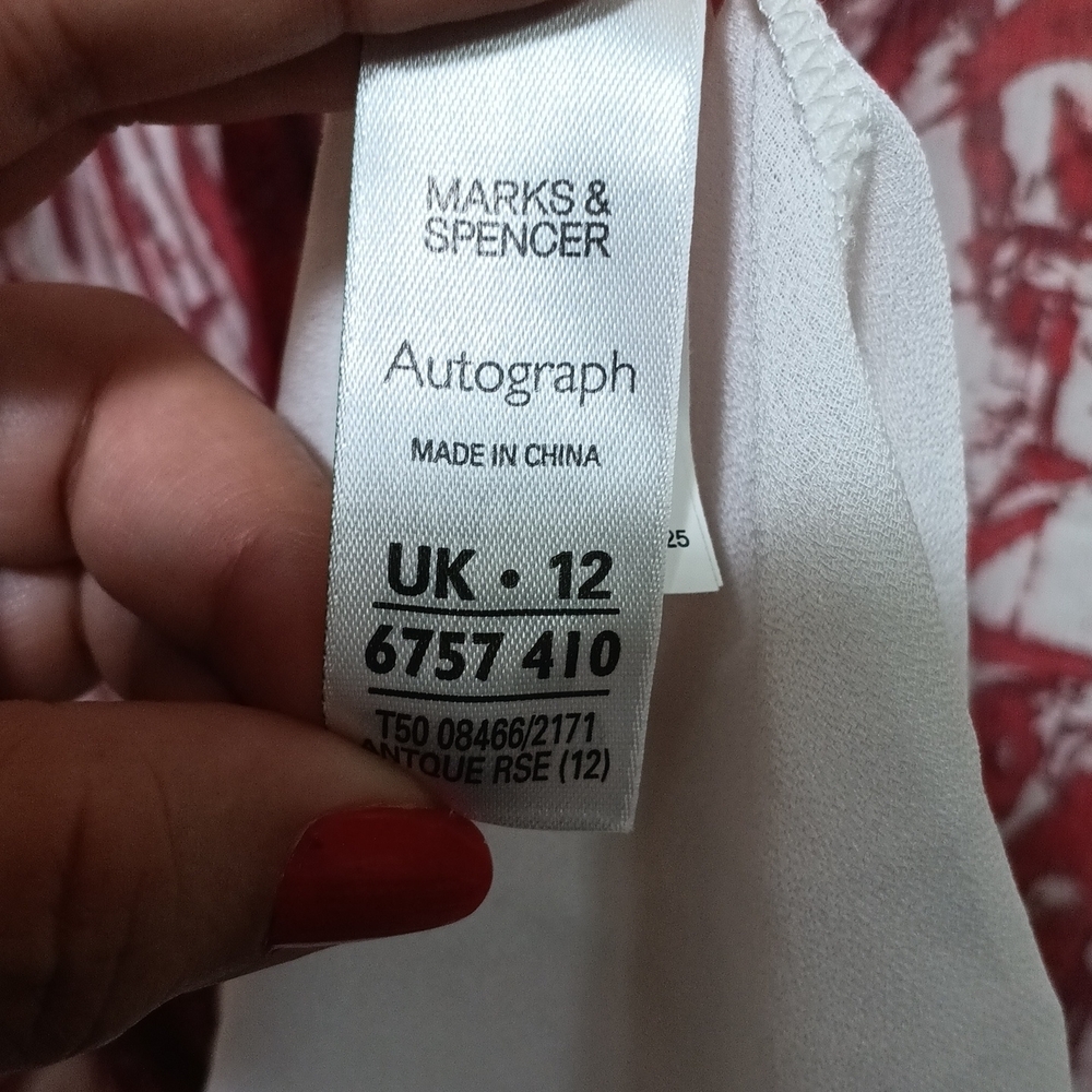 Autograph Burgundy and White Maxi Dress - Picture 9 of 9